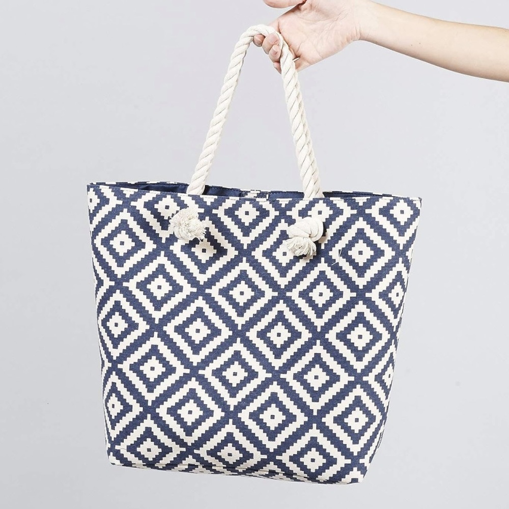 Summer and Rose Navy Diamond Tote